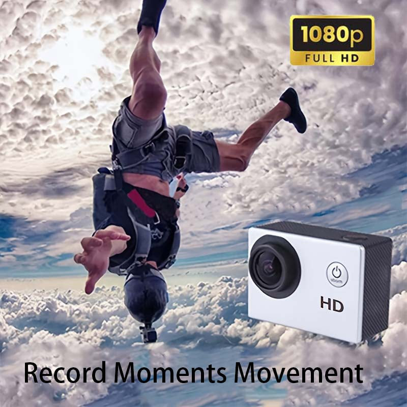 Waterproof Action Camera-1080P 12MP Full HD Sports Camera Underwater 30M, 90 Degree Wide-Angle Mini DV Camcorder with Multi Accessories