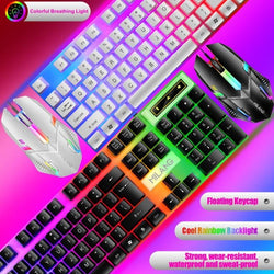 T6 Wired Colorful Luminous Backlit USB Keyboard and Mouse Set