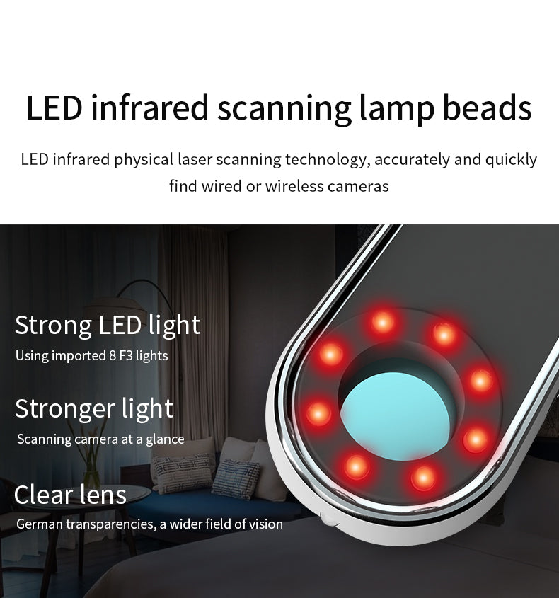 S200 Camera Detector Portable Sound And Light Alarm LED Infrared Scanning Lamp Beads