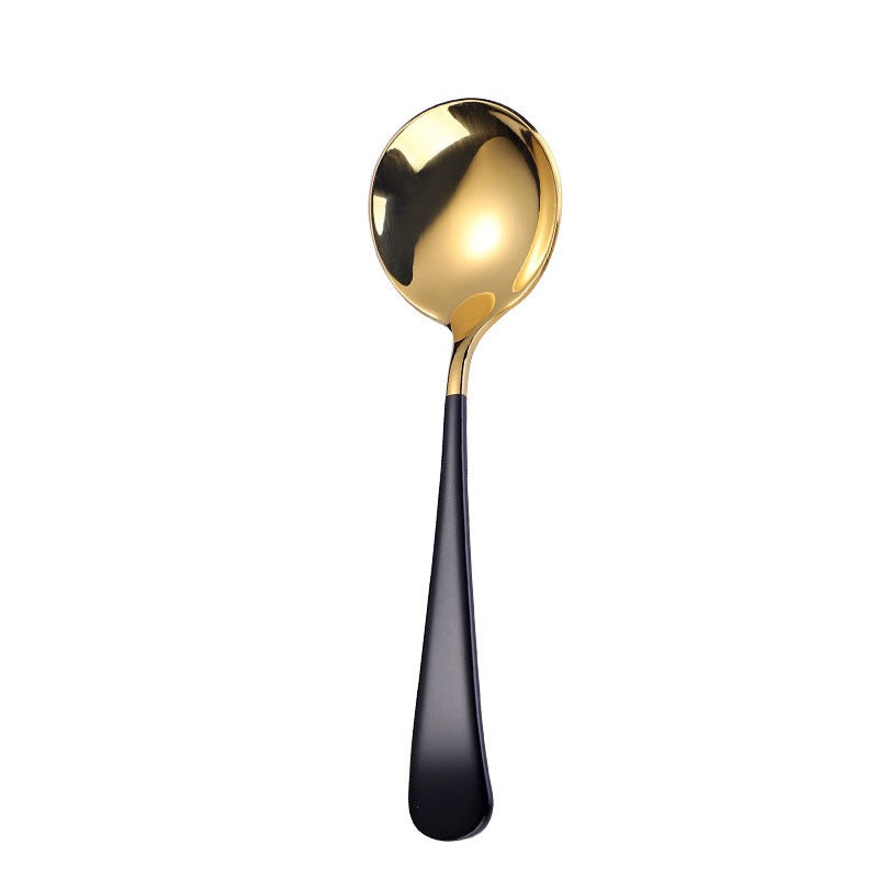 Black Round Soup Spoon