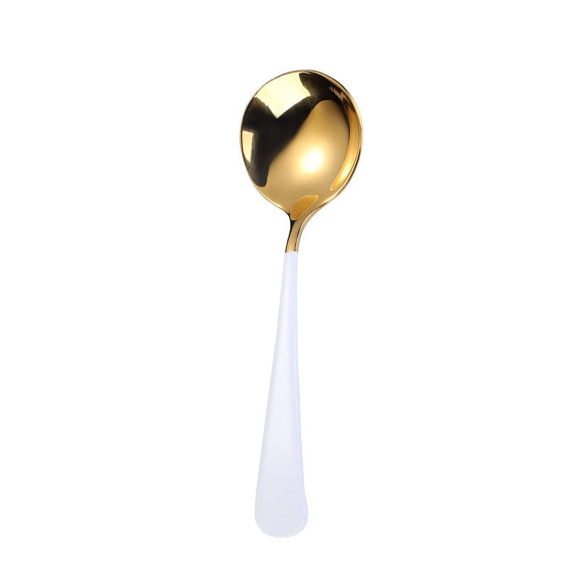 White Round Soup Spoon