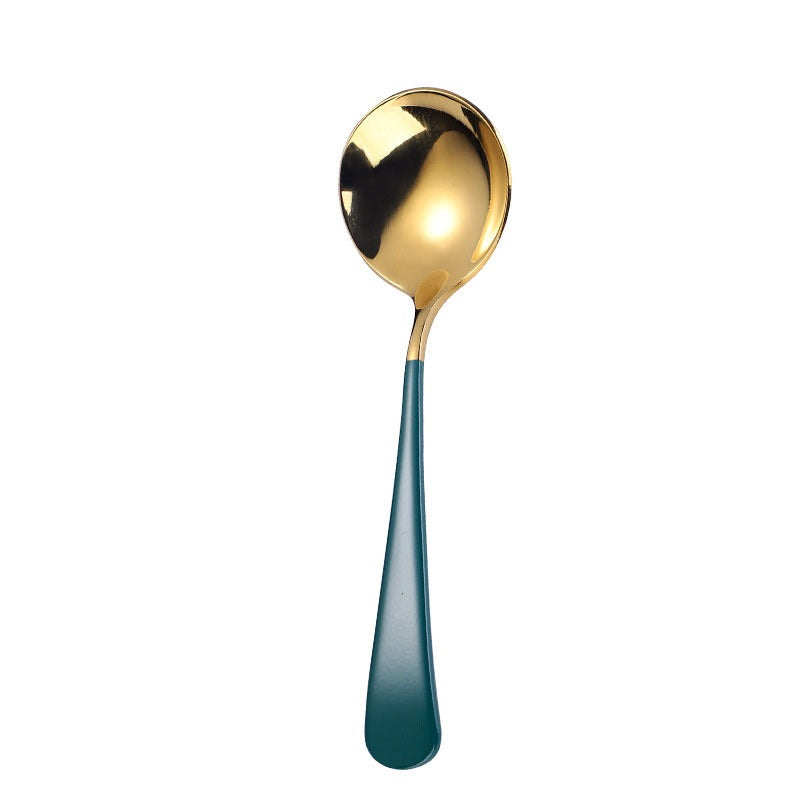 Green Round Soup Spoon