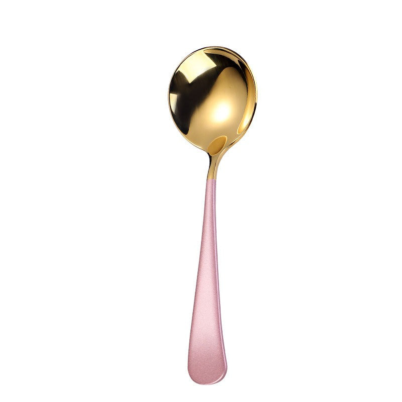 Pink Round Soup Spoon