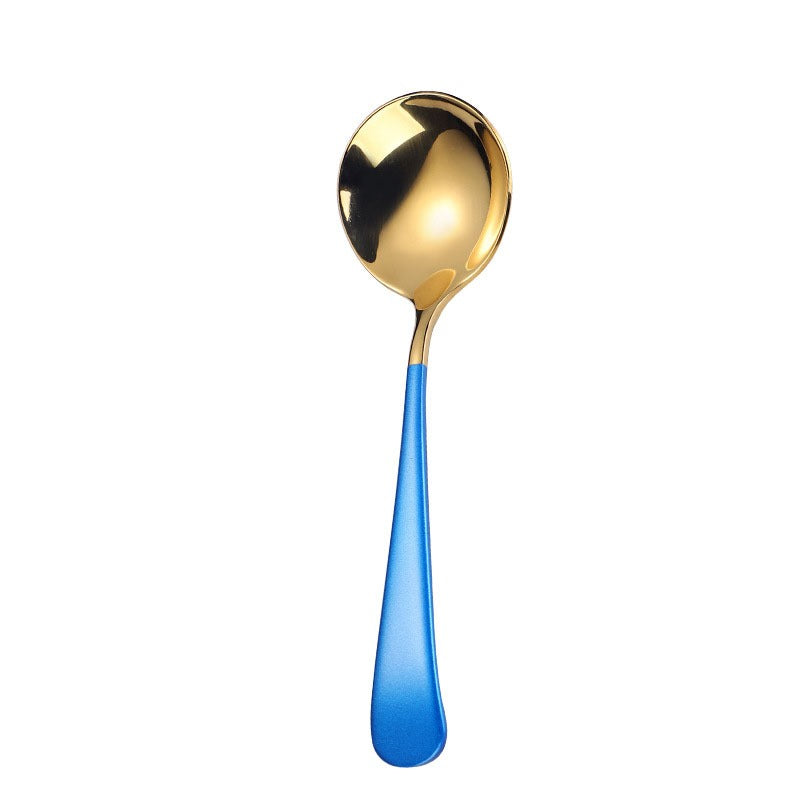 Blue Round Soup Spoon