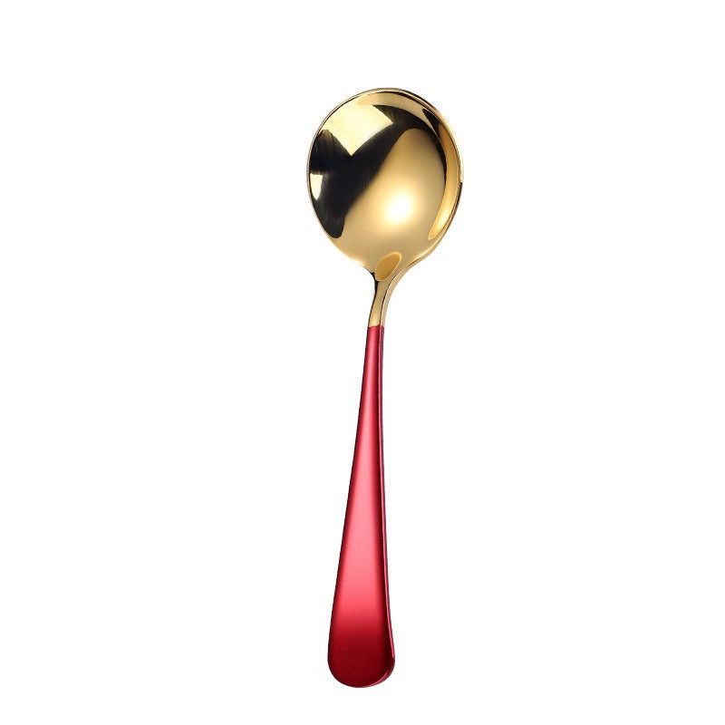 Red Round Soup Spoon